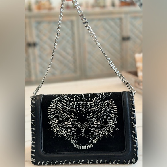 Topshop Studded Chain Shoulder Bag – Suede Front Flap – EUC - Picture 16 of 17